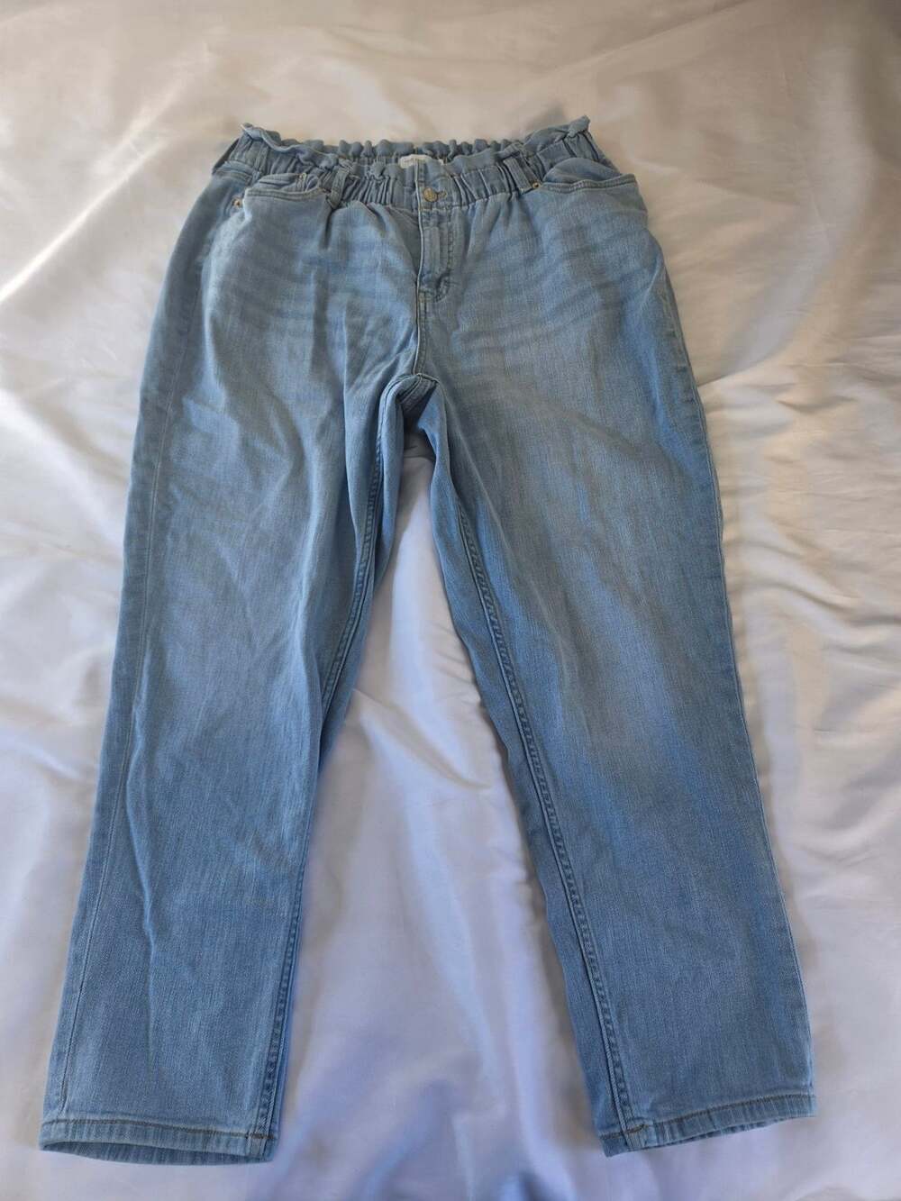 True Craft Paperbag Waist Jeans Size 16W Light Wash